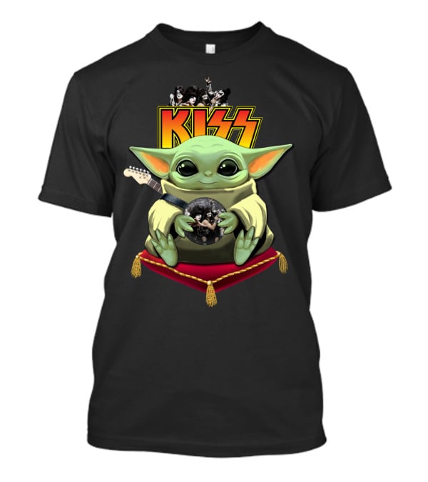 Kiss DH 35 Baby Yoda With Guitar And Band Members T-Shirt