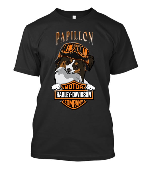 Papillon Harley Davidson Motor Company Dog Goggles T-Shirt
