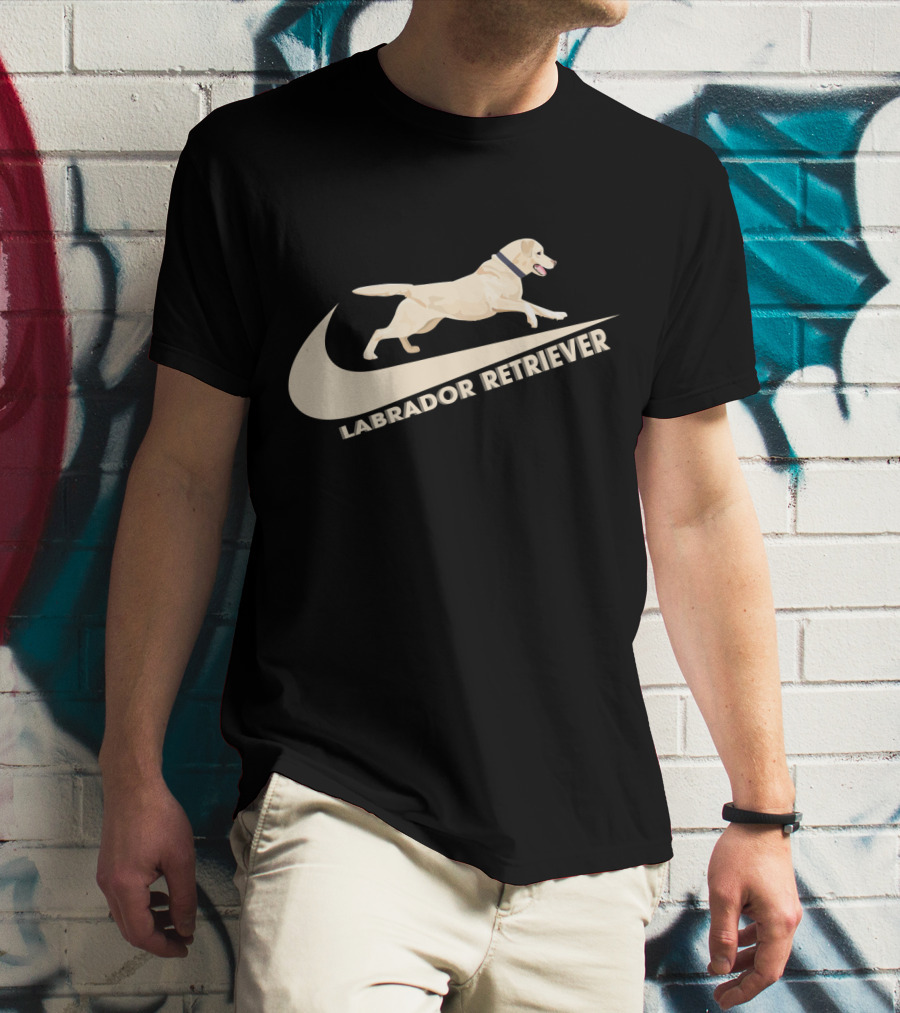 Labrador Retriever Nike Swoosh Dog Jumping T-Shirt
