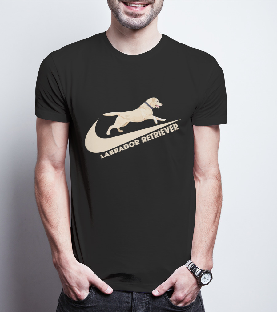 Labrador Retriever Nike Swoosh Dog Jumping T-Shirt