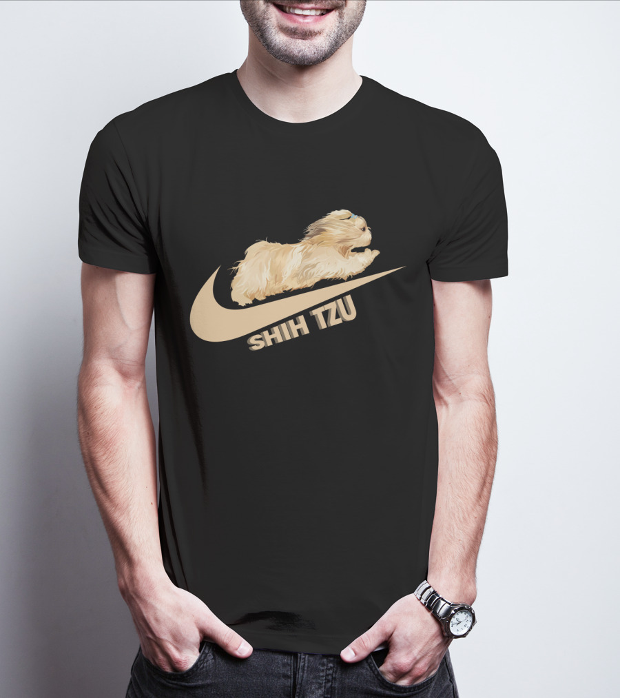 Shih Tzus Nike Swoosh Logo Dog Running T-Shirt