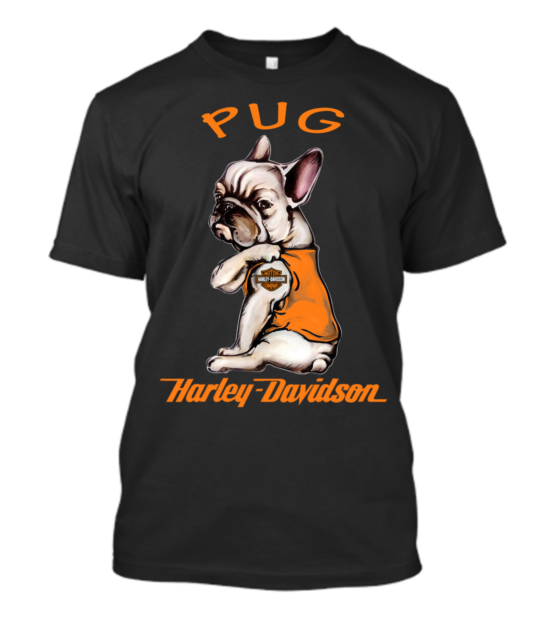 Pug Harley Davidson Motorcycle T-Shirt