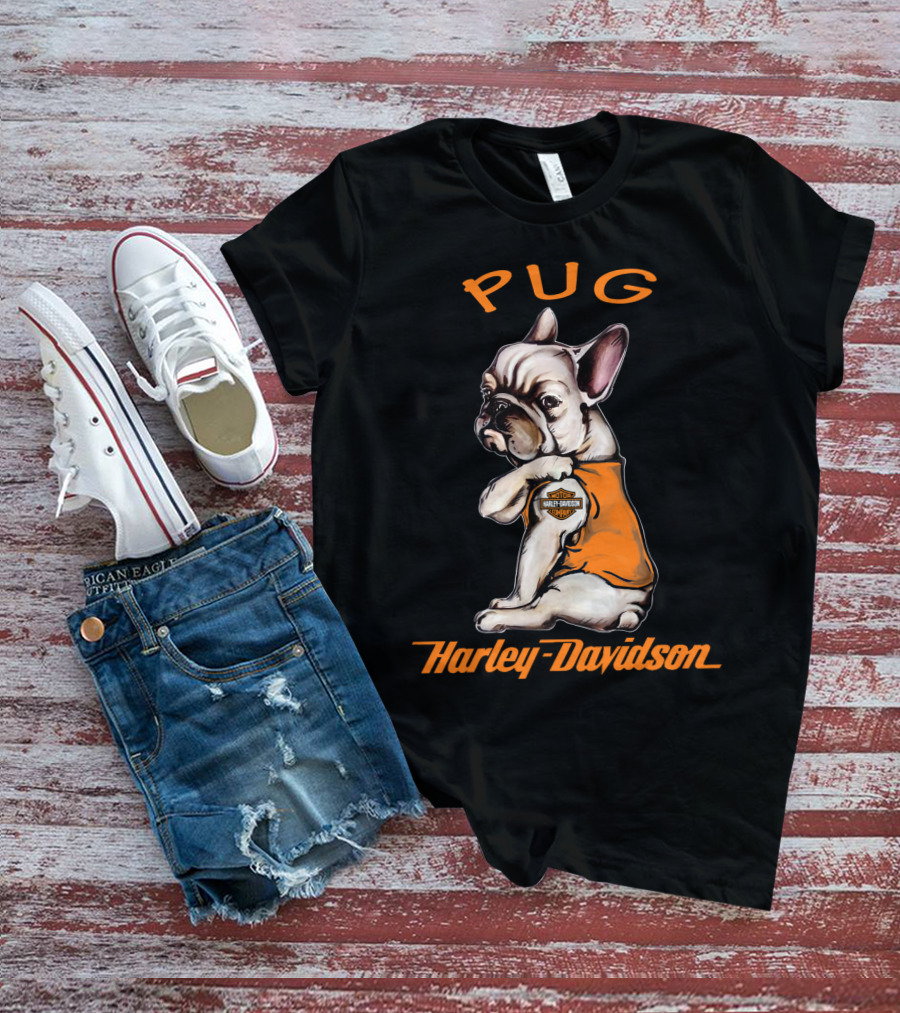 Pug Harley Davidson Motorcycle T-Shirt