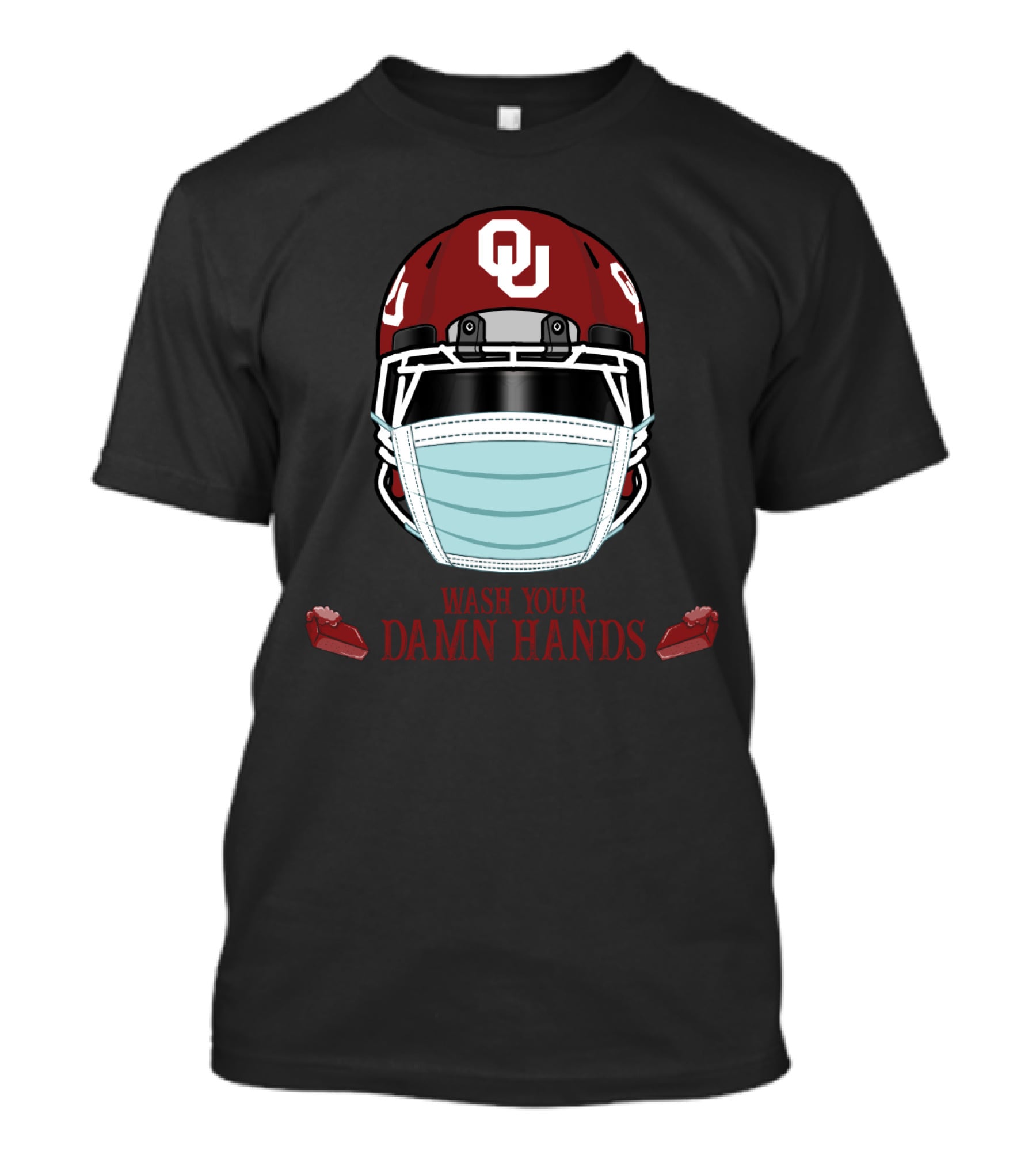 Wash Your Damn Hands Oklahoma Sooners Helmet Mask T-Shirt