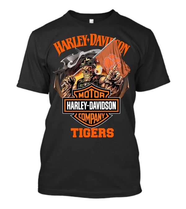 Harley Davidson Motor Company Clemson Tigers Skeleton T-Shirt