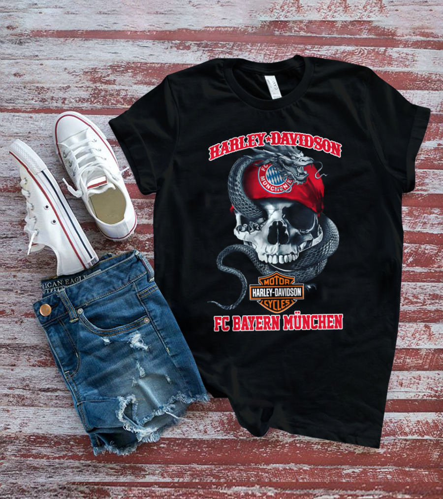 Harley Davidson Fc Bayern München Motor Cycles T-Shirt