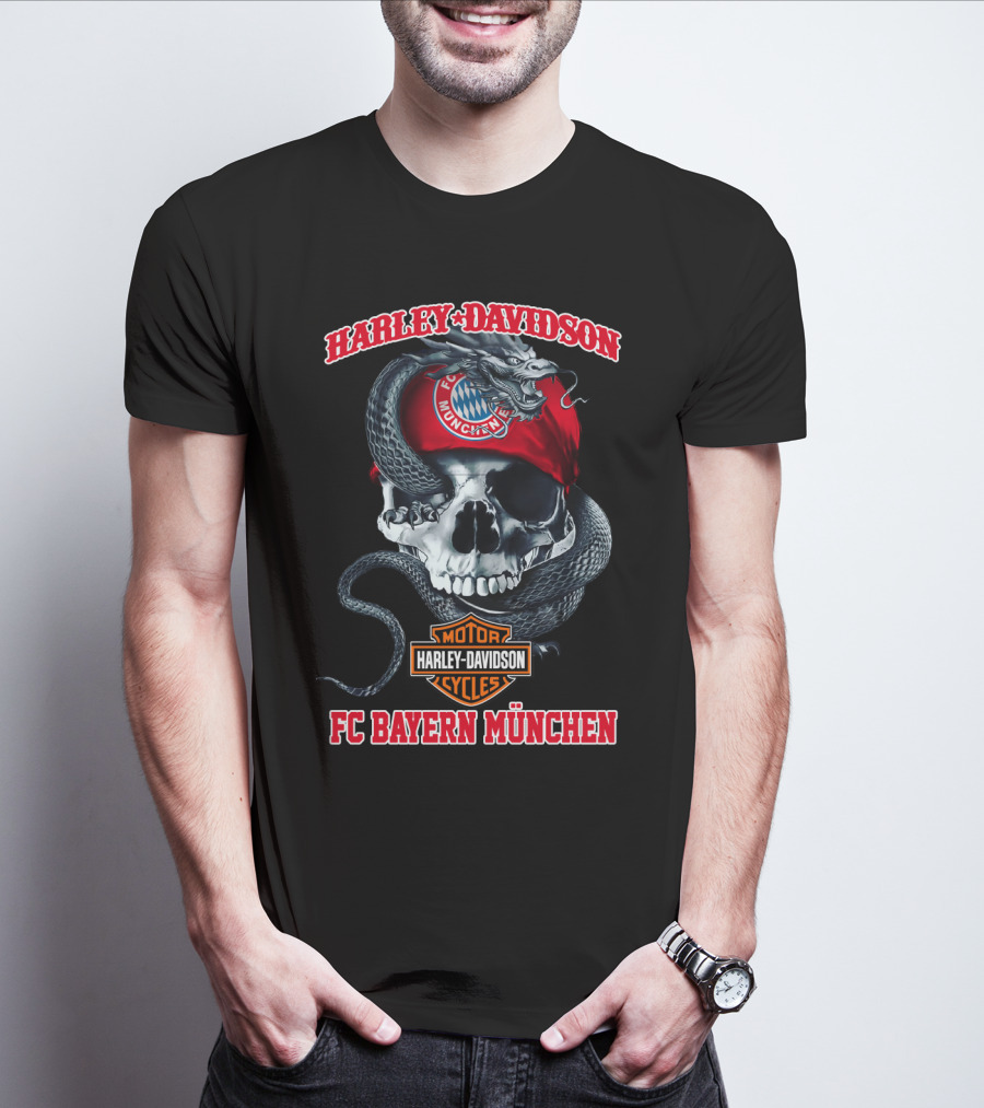 Harley Davidson Fc Bayern München Motor Cycles T-Shirt