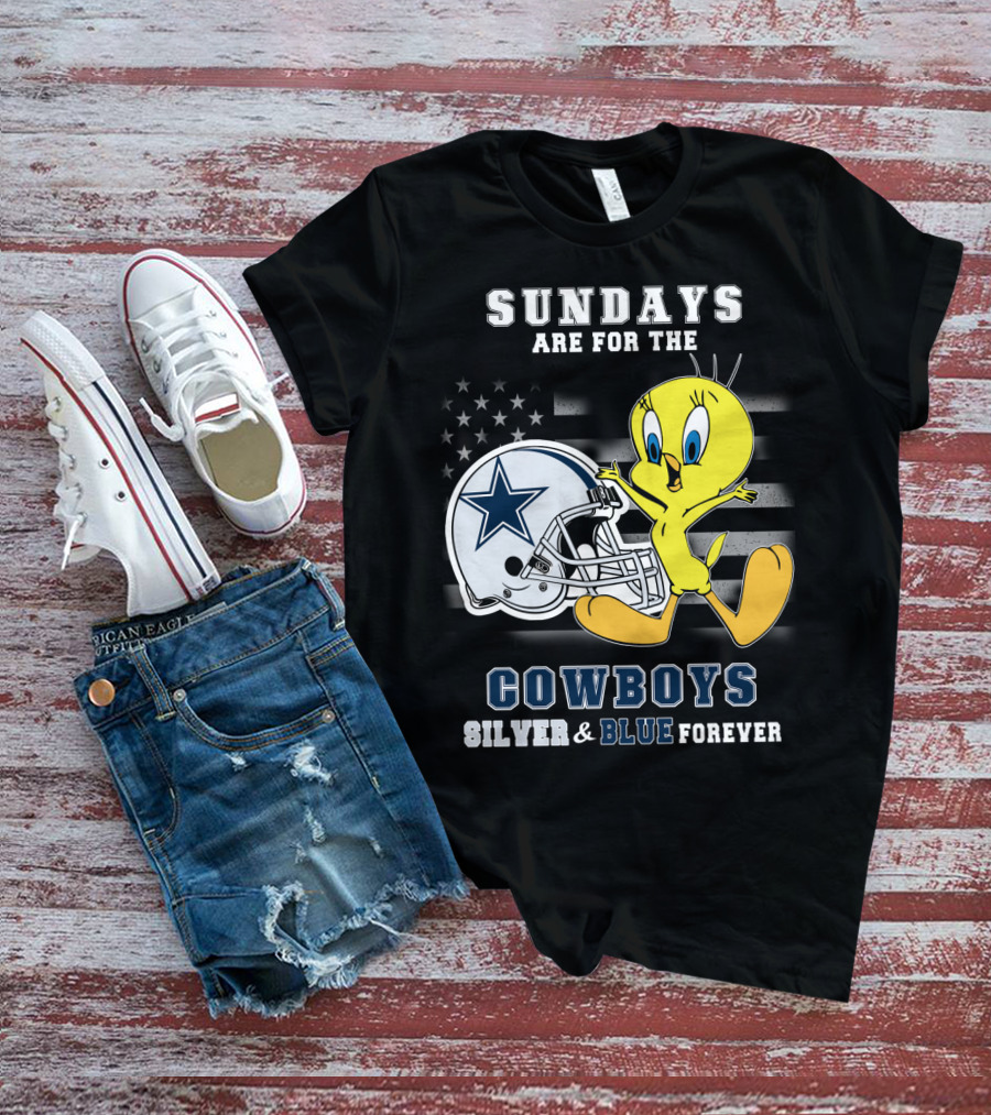 Sundays Are For The Cowboys Silver & Blue Forever Tweety T-Shirt