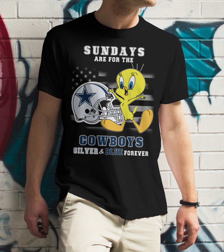 Sundays Are For The Cowboys Silver & Blue Forever Tweety T-Shirt