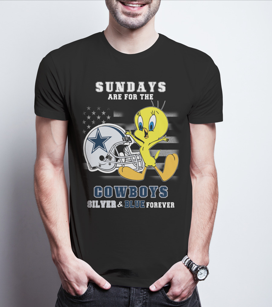 Sundays Are For The Cowboys Silver & Blue Forever Tweety T-Shirt