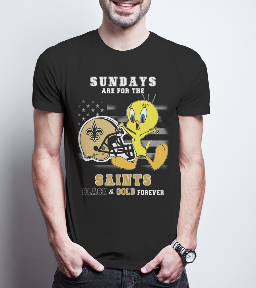 Sundays Are For The Saints Black And Gold Forever T-Shirt