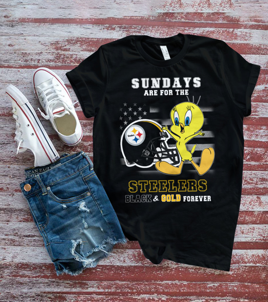 Sundays Are For The Steelers Black And Gold Forever T-Shirt