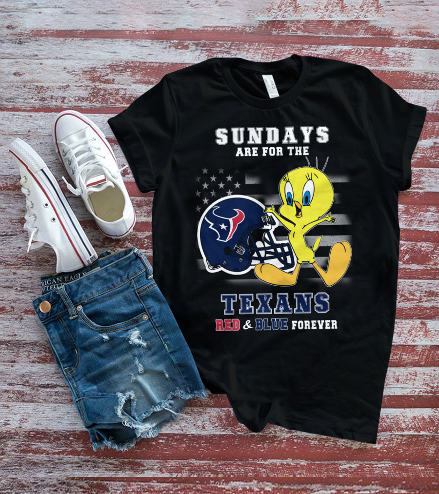 Sundays Are For The Texans Red & Blue Forever T-Shirt