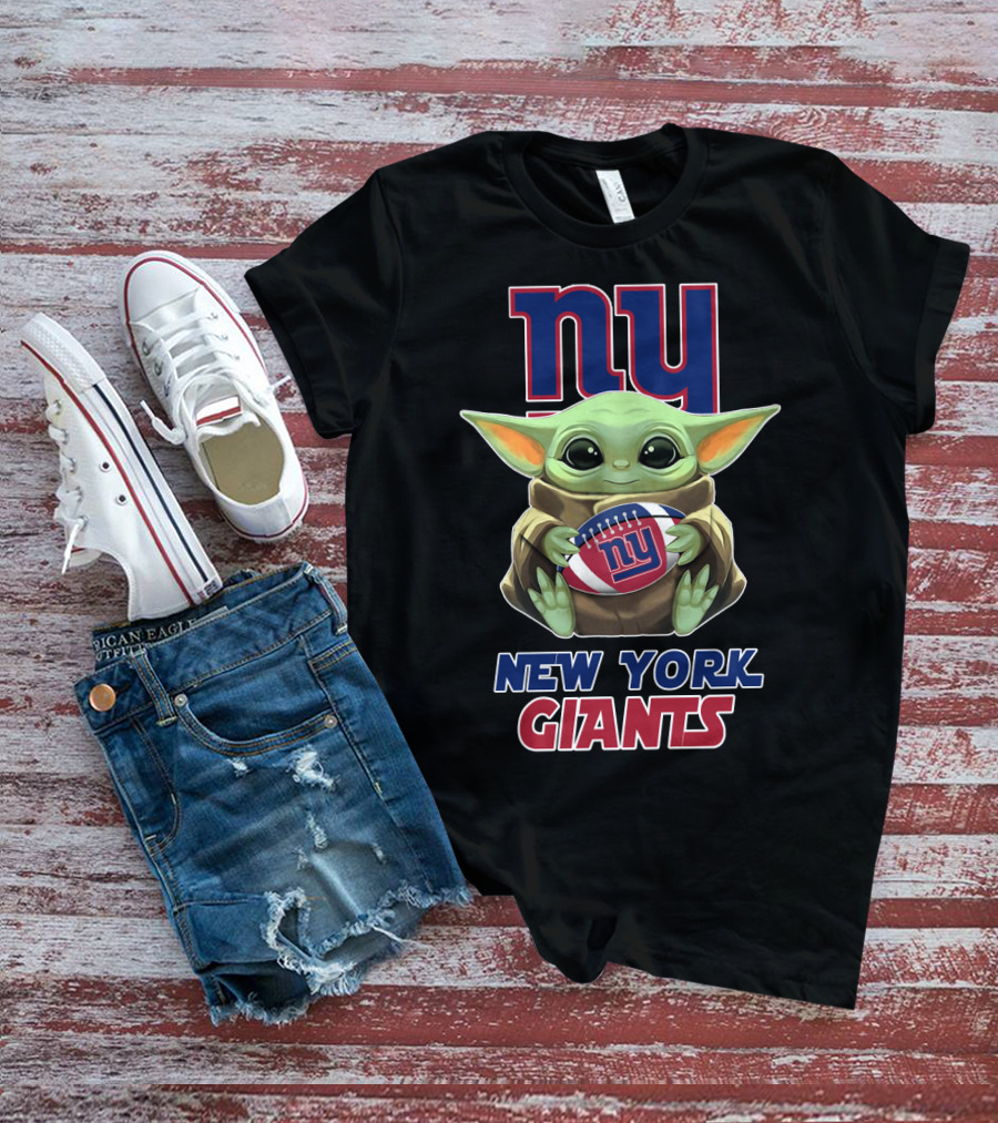 Ny New York Giants Baby Yoda Football T-Shirt