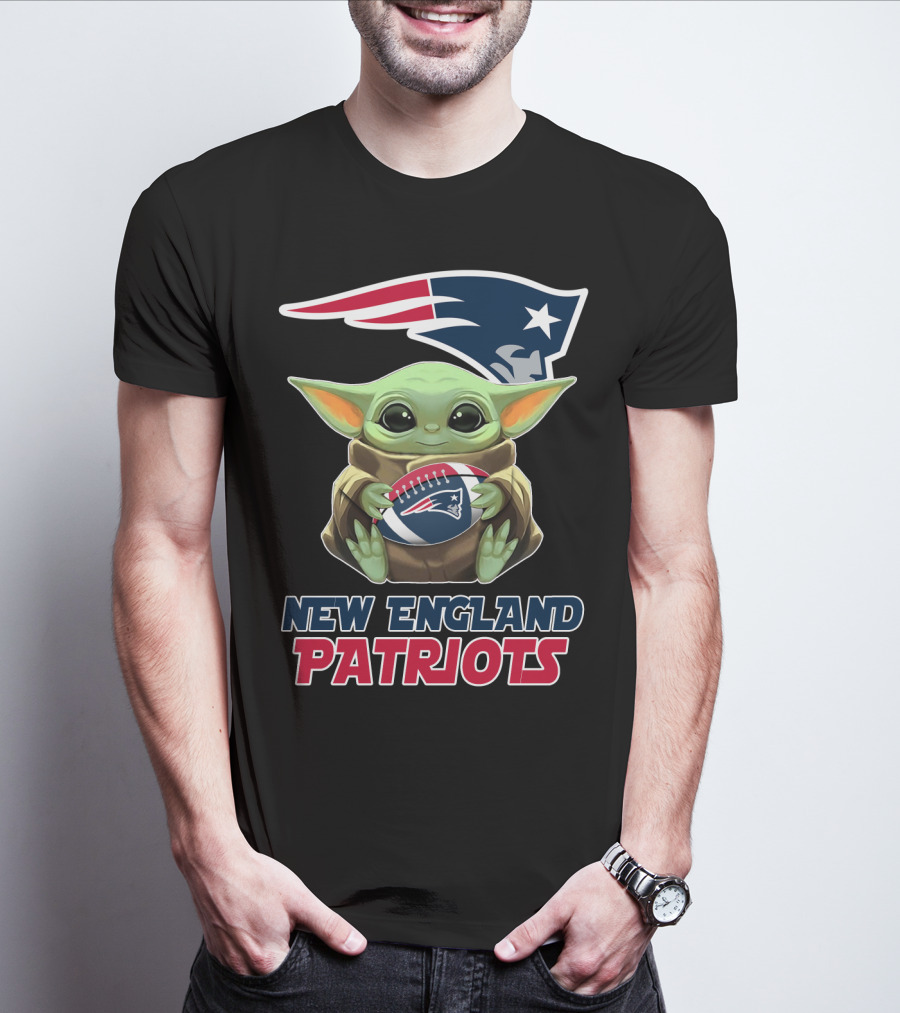 New England Patriots Baby Yoda Football Fan T-Shirt
