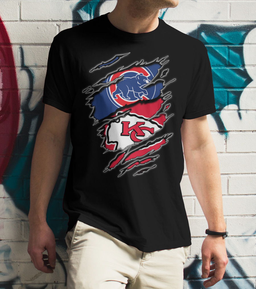 Chicago Cubs Kansas City Chiefs Fan T-Shirt