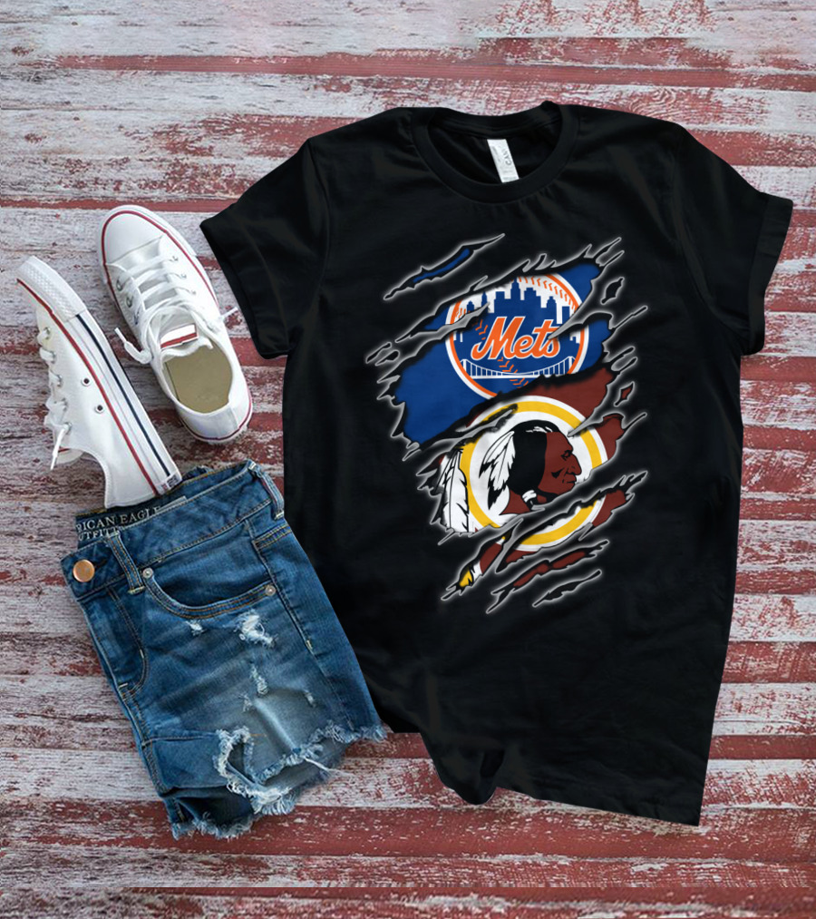 Mets Redskins Crossover Fan Tribute T-Shirt