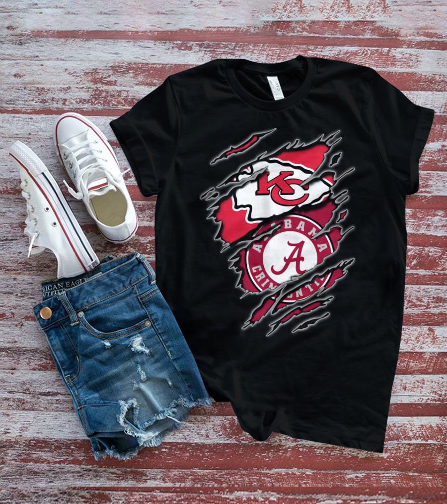 Alabama Crimson Tide Kansas City Chiefs Football Fans T-Shirt