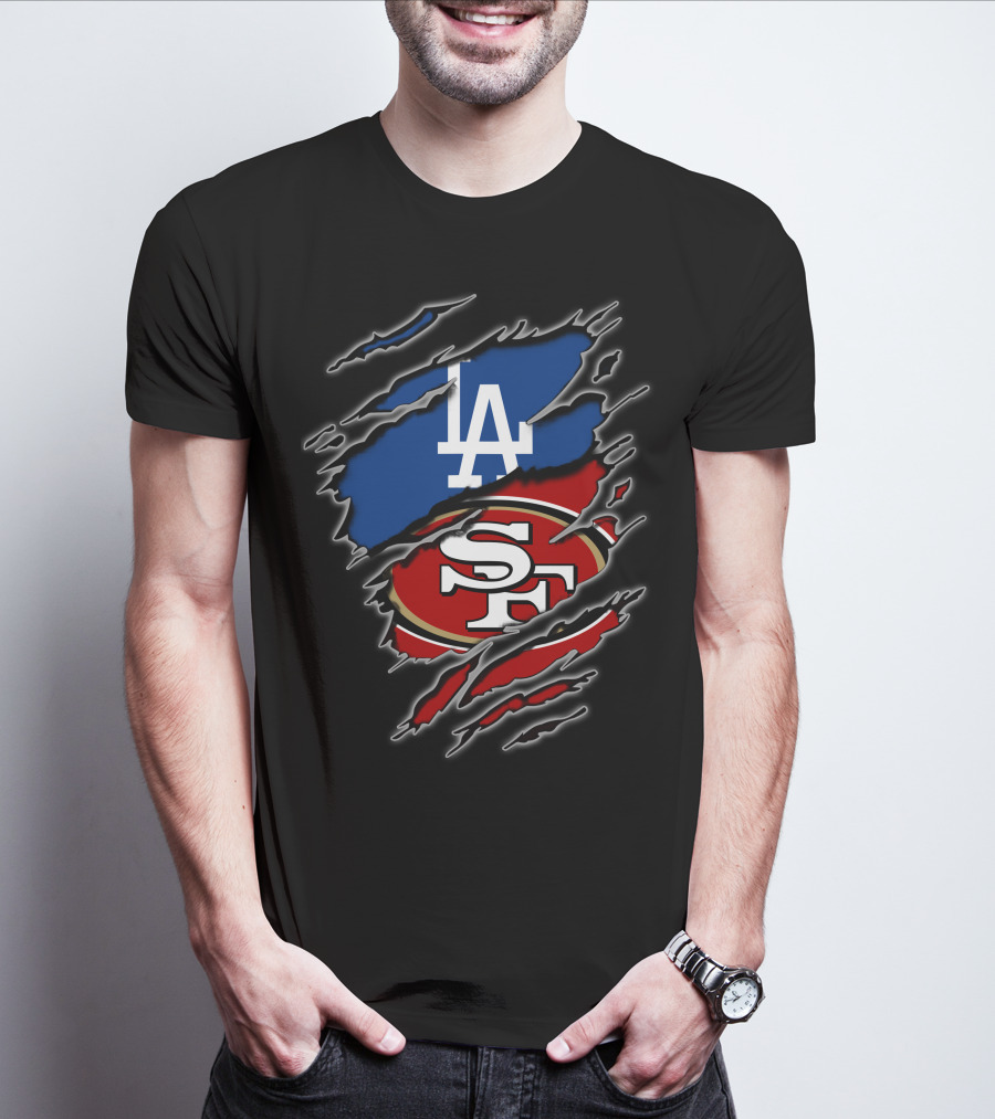 La Dodgers And Sf 49ers Fans Combination T-Shirt