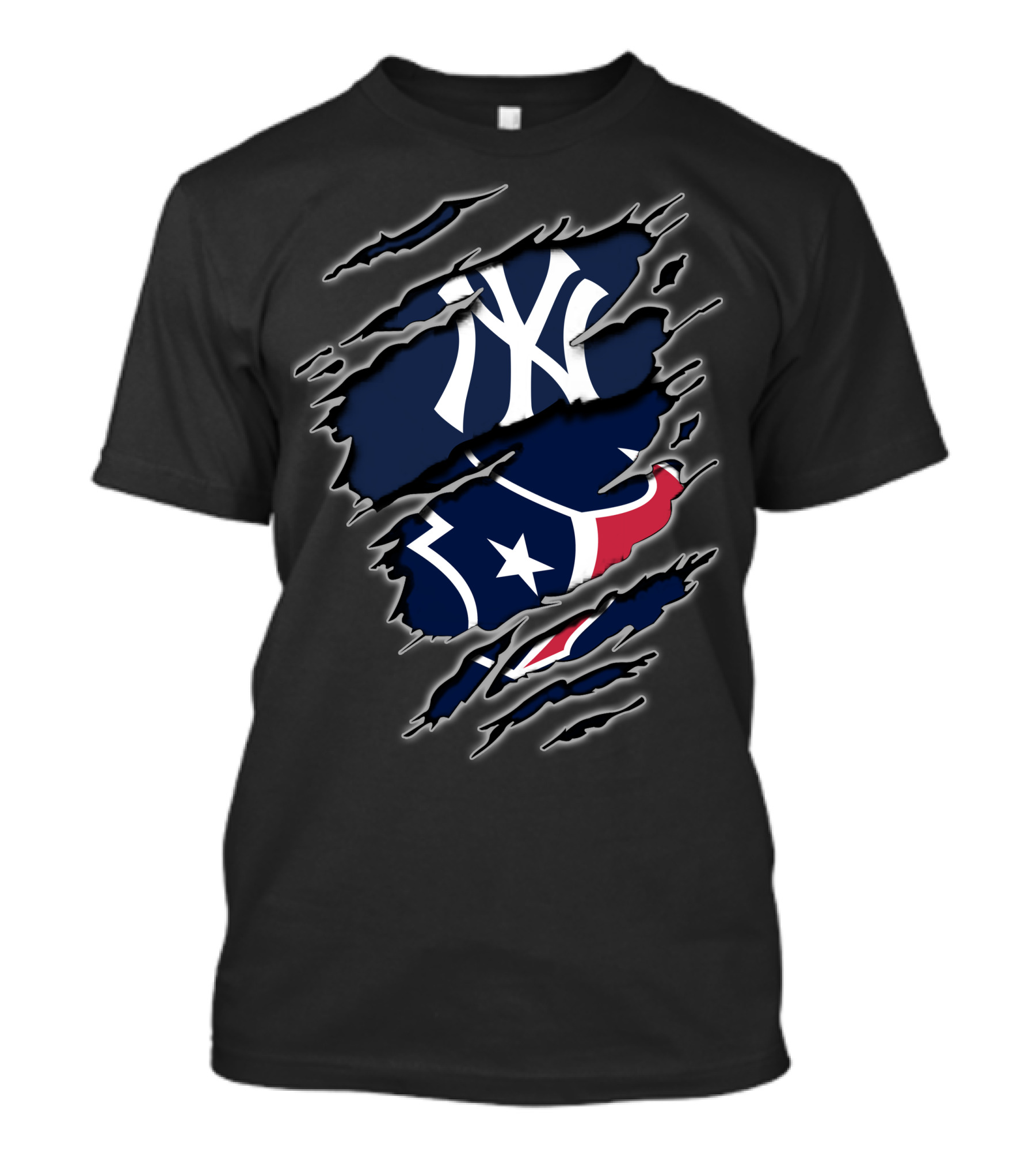 New York Yankees Houston Texans Fans T-Shirt