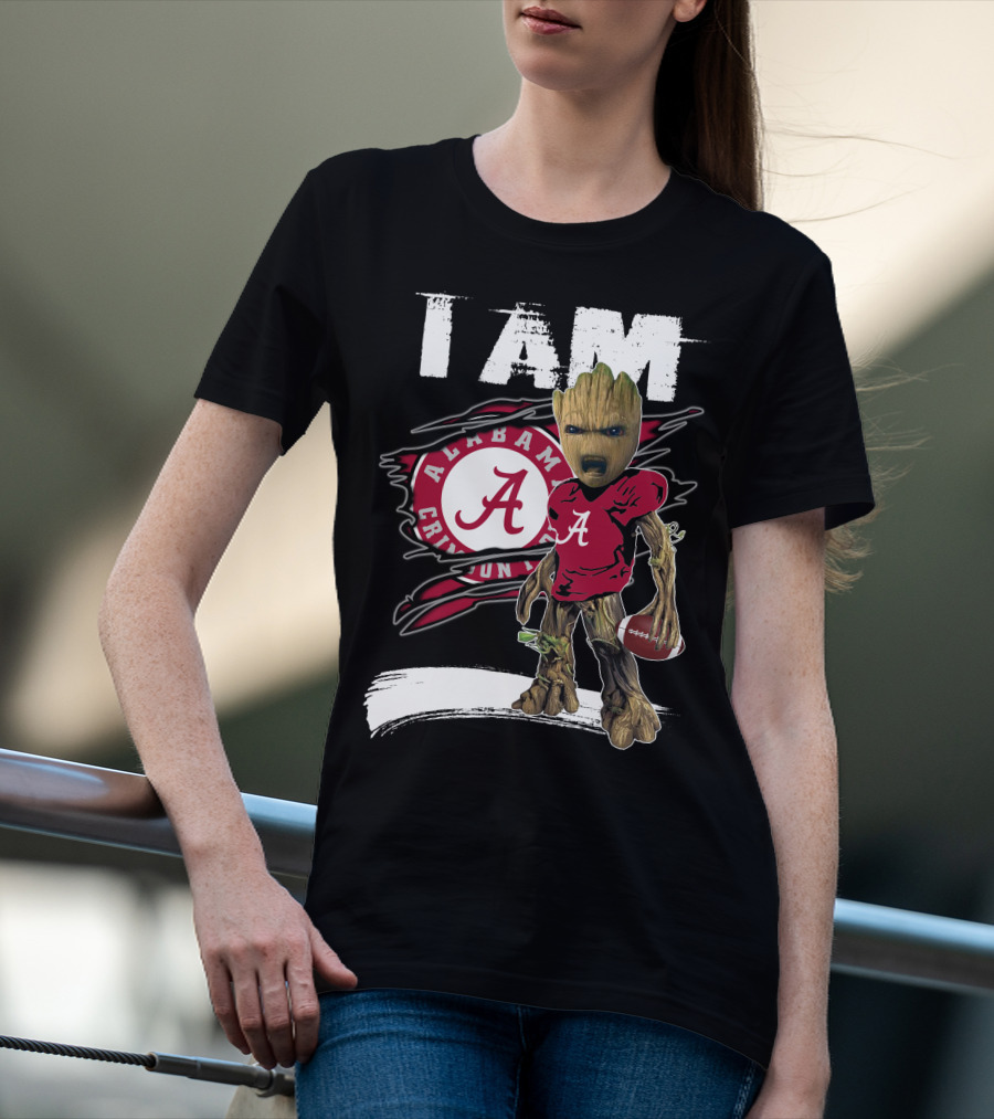 I Am Alabama Crimson Tide Football Fan Groot T-Shirt