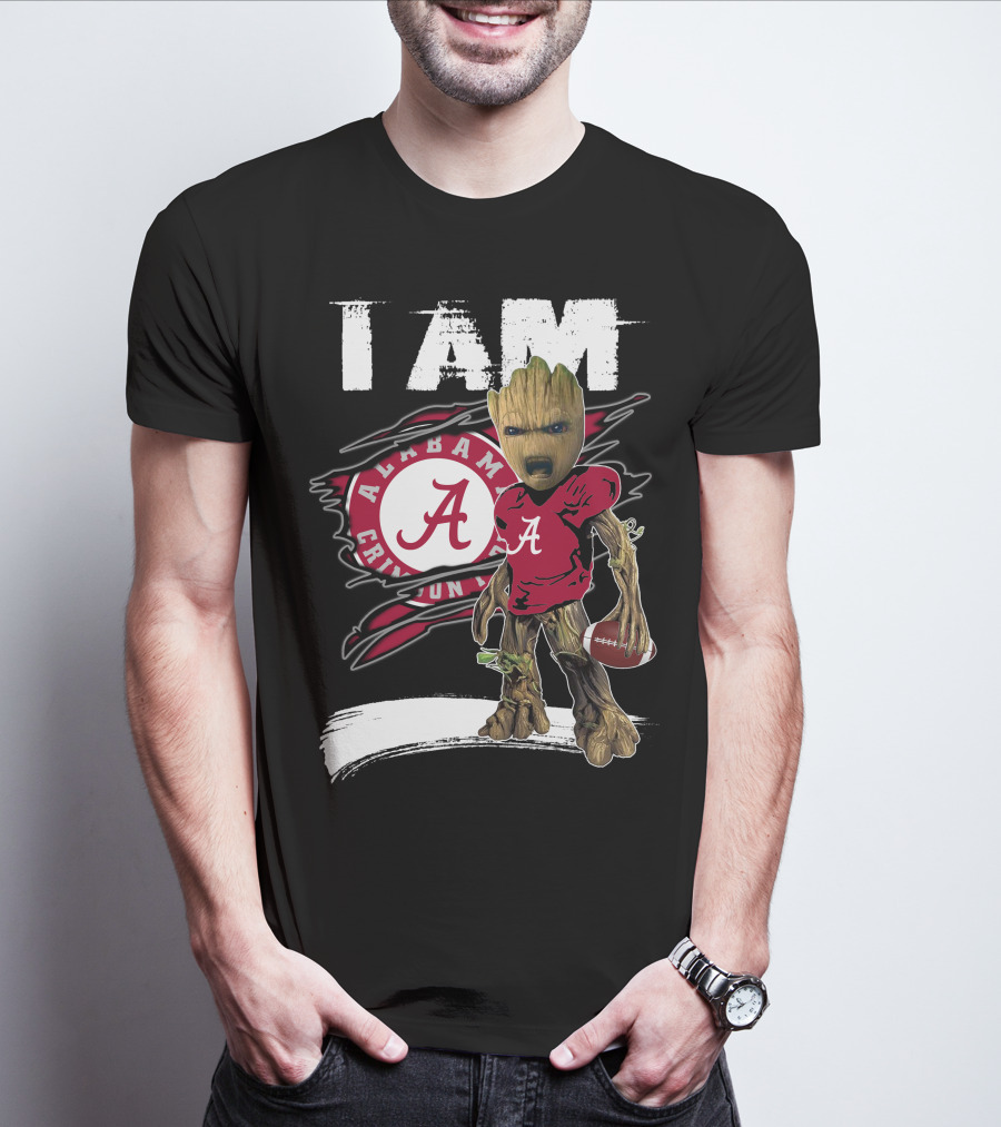 I Am Alabama Crimson Tide Football Fan Groot T-Shirt