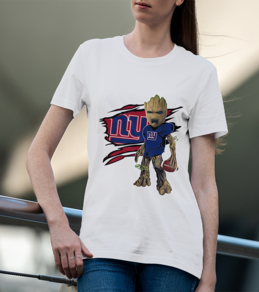 I Am Groot New York Giants Football Fan Mashup T-Shirt