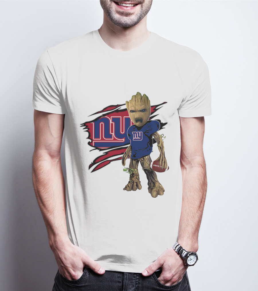 I Am Groot New York Giants Football Fan Mashup T-Shirt