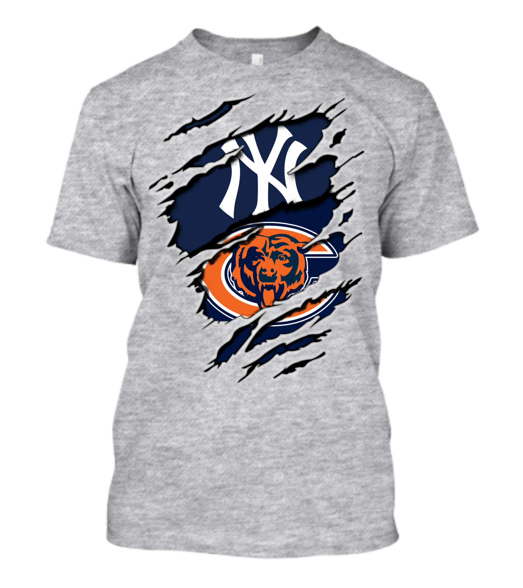 Yankees Logo And Chicago Bears Emblem Combination T-Shirt