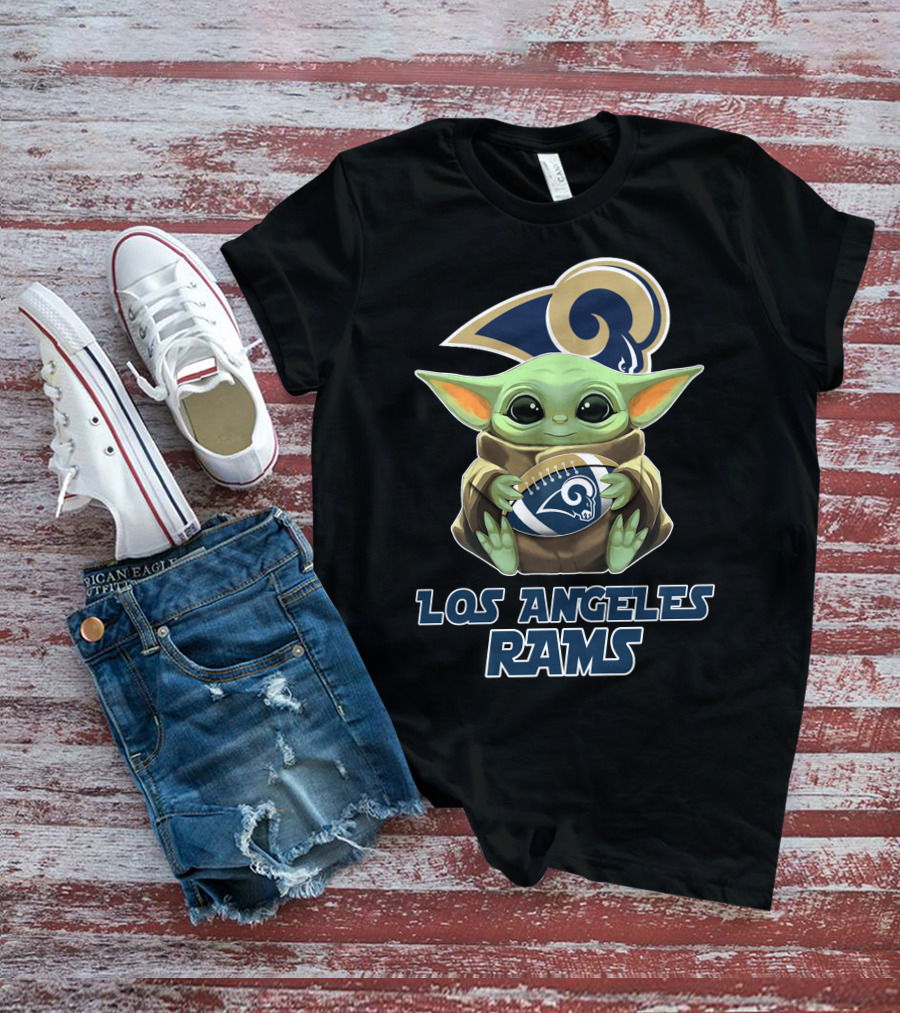 Los Angeles Rams Baby Yoda Football T-Shirt