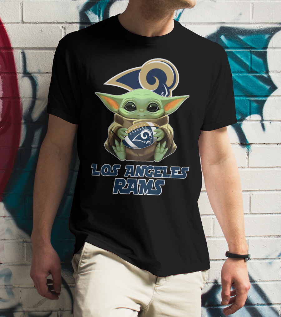 Los Angeles Rams Baby Yoda Football T-Shirt