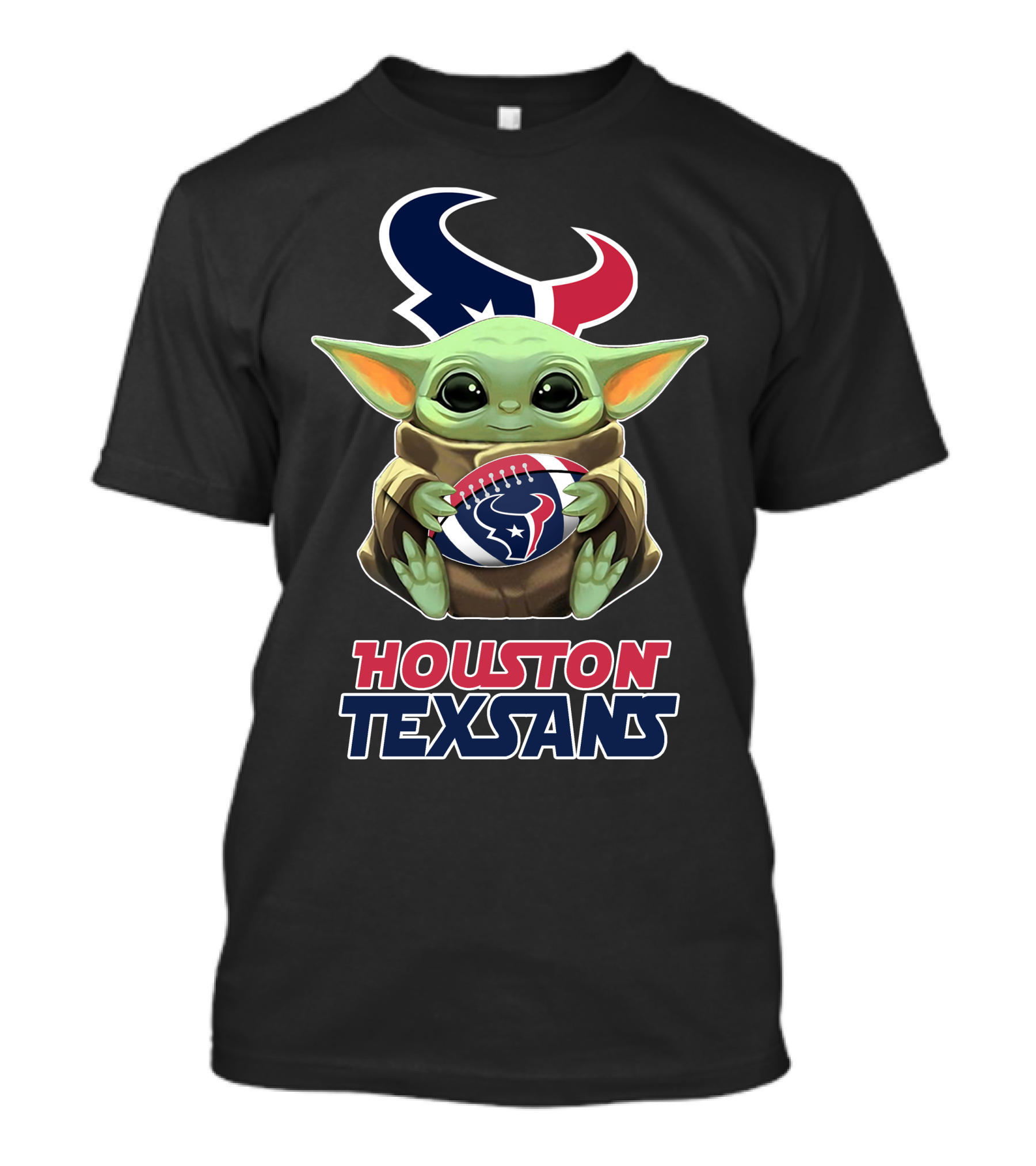 Houston Texans Baby Holding Football With Team T-Shirt