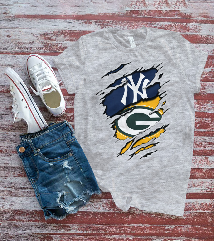 Packers Yankees Dual Team Spirit Collaboration T-Shirt