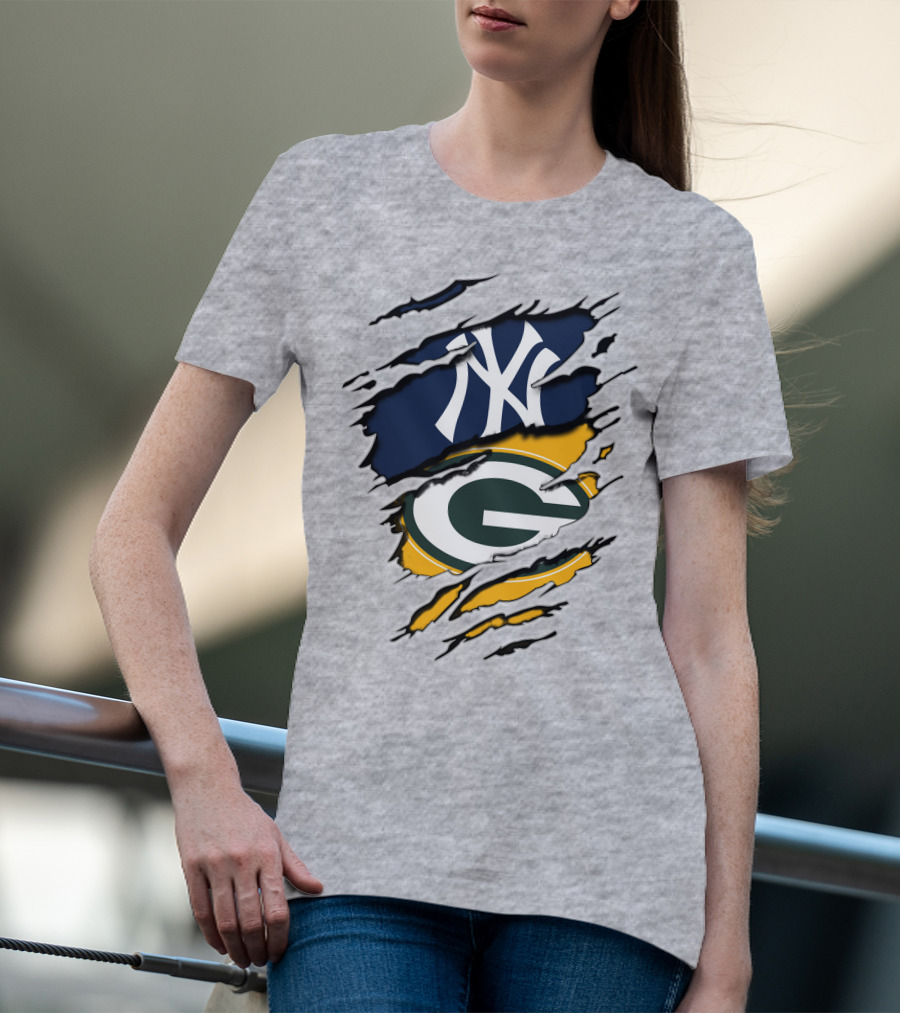 Packers Yankees Dual Team Spirit Collaboration T-Shirt
