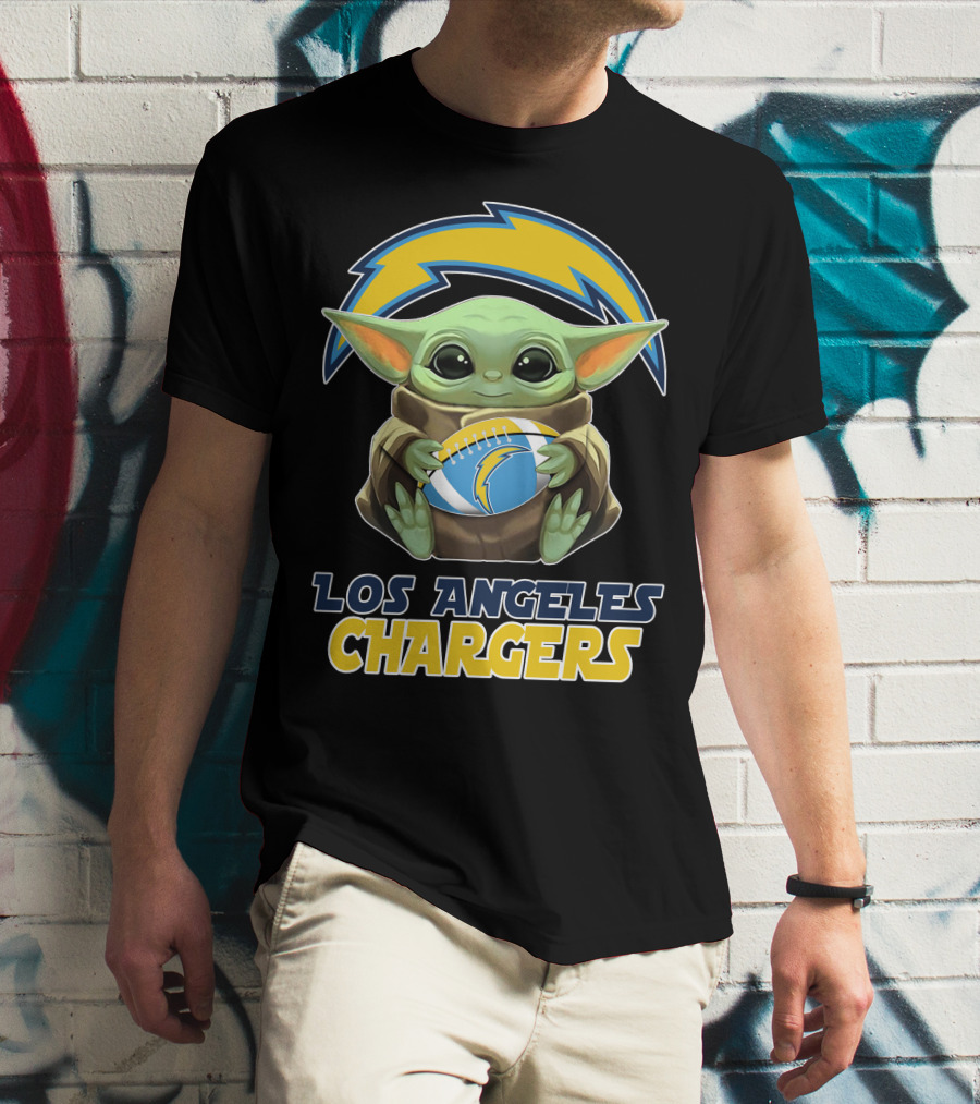 Los Angeles Chargers Baby Holding Football T-Shirt