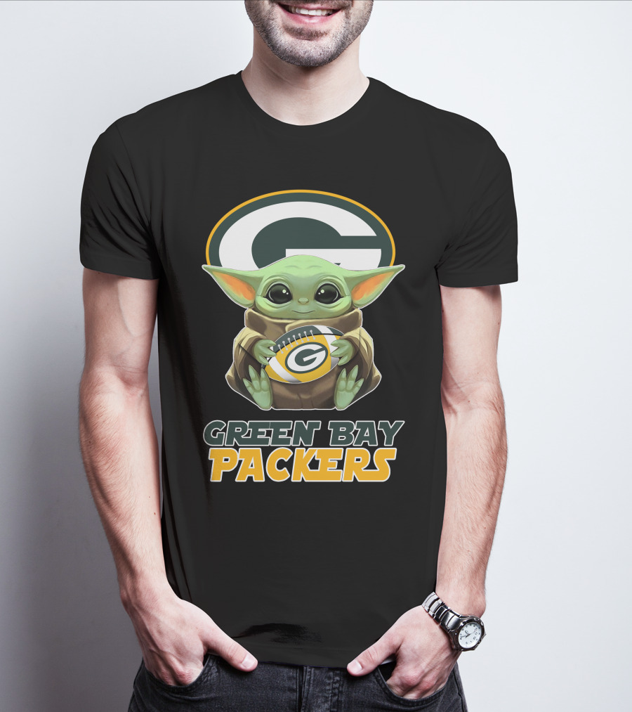 Green Bay Packers Baby Yoda Football T-Shirt