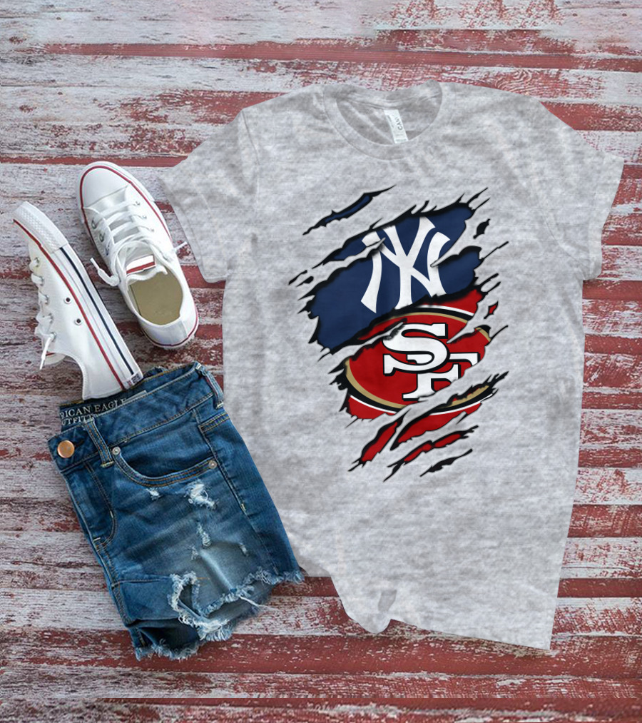 Ny Yankees 49ers Logo Mashup T-Shirt