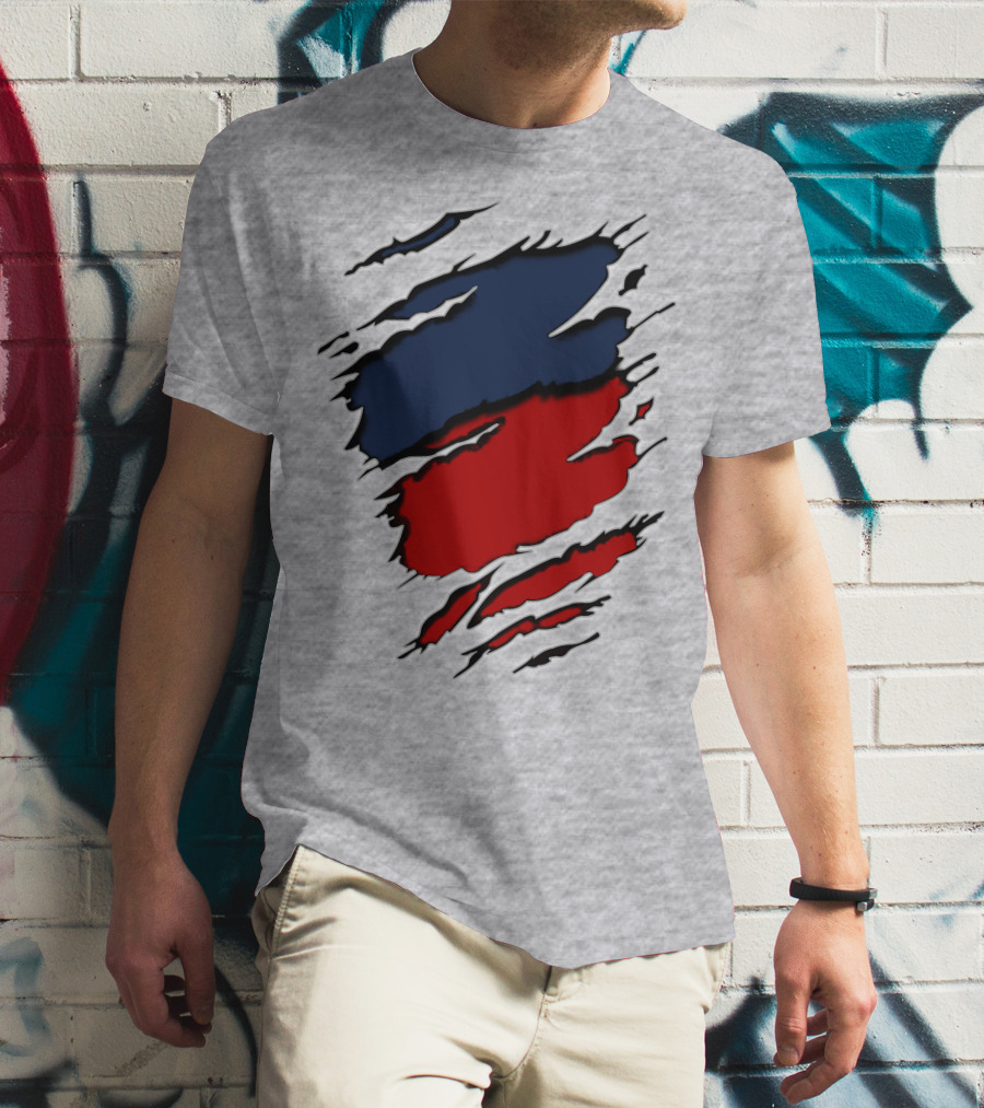 Ers Yan Blue And Red Claw Marks T-Shirt