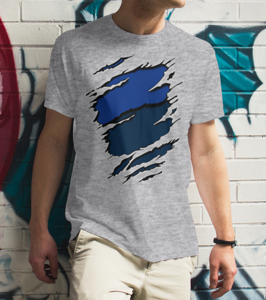 Cow Cubs Blue Gray Claw Marks T-Shirt