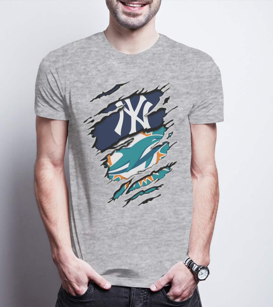Yankees Dolphins Logo Mashup T-Shirt