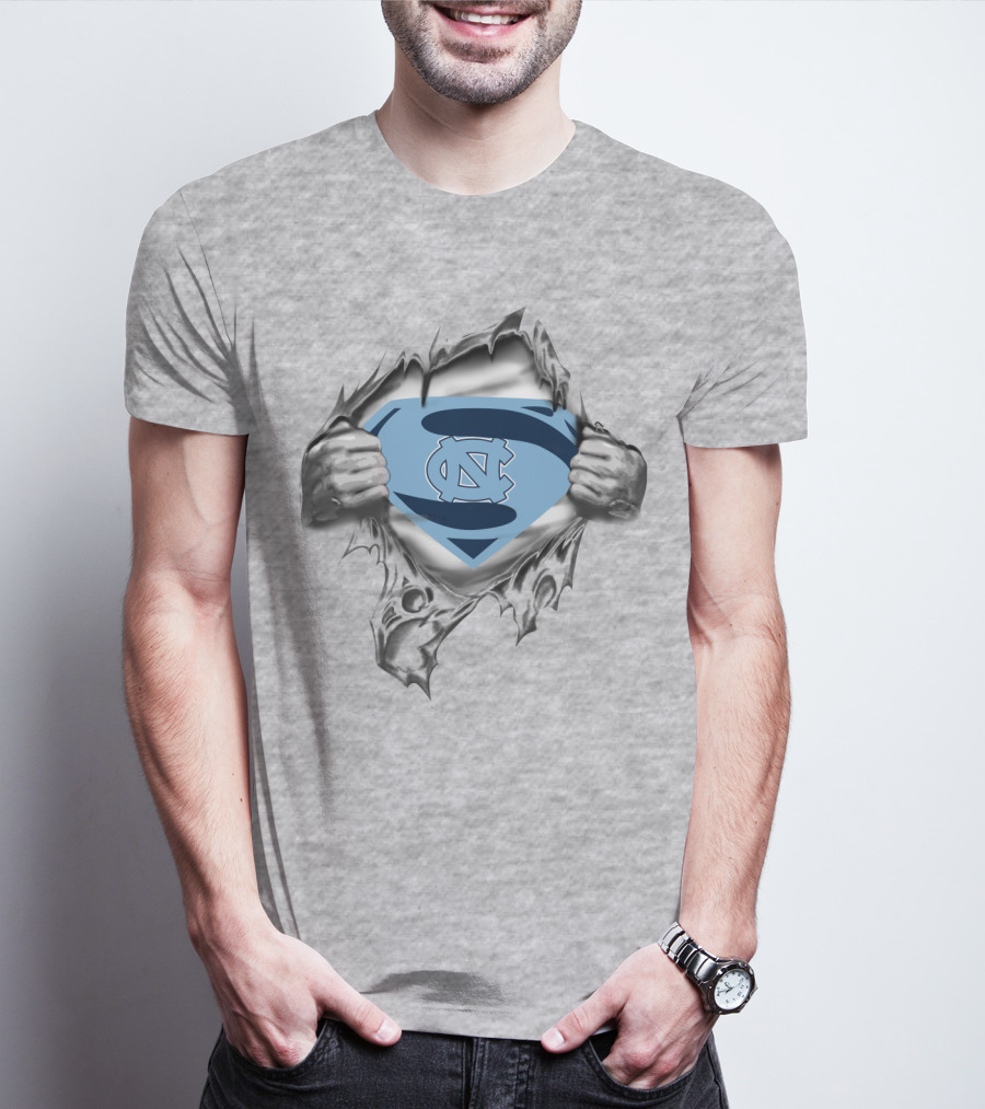 UNC Tar Heels Superman Logo Breakthrough T-Shirt