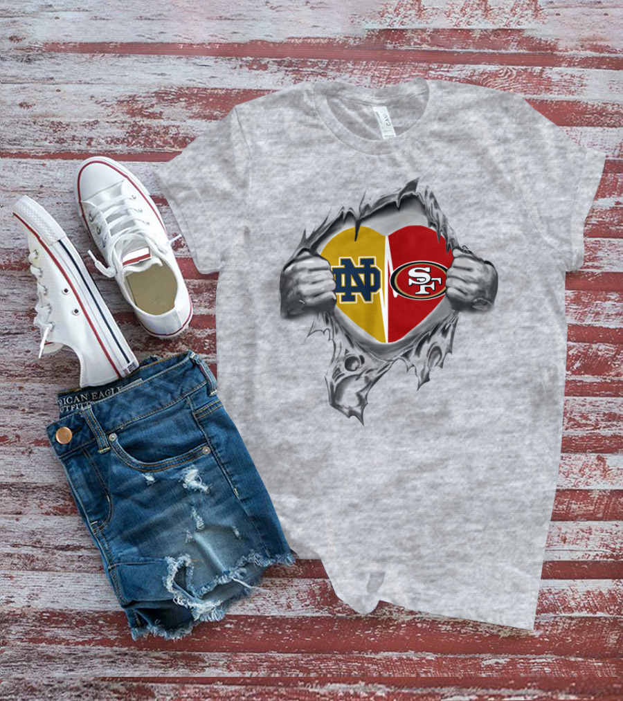 Notre Dame 49ers Heart T-Shirt
