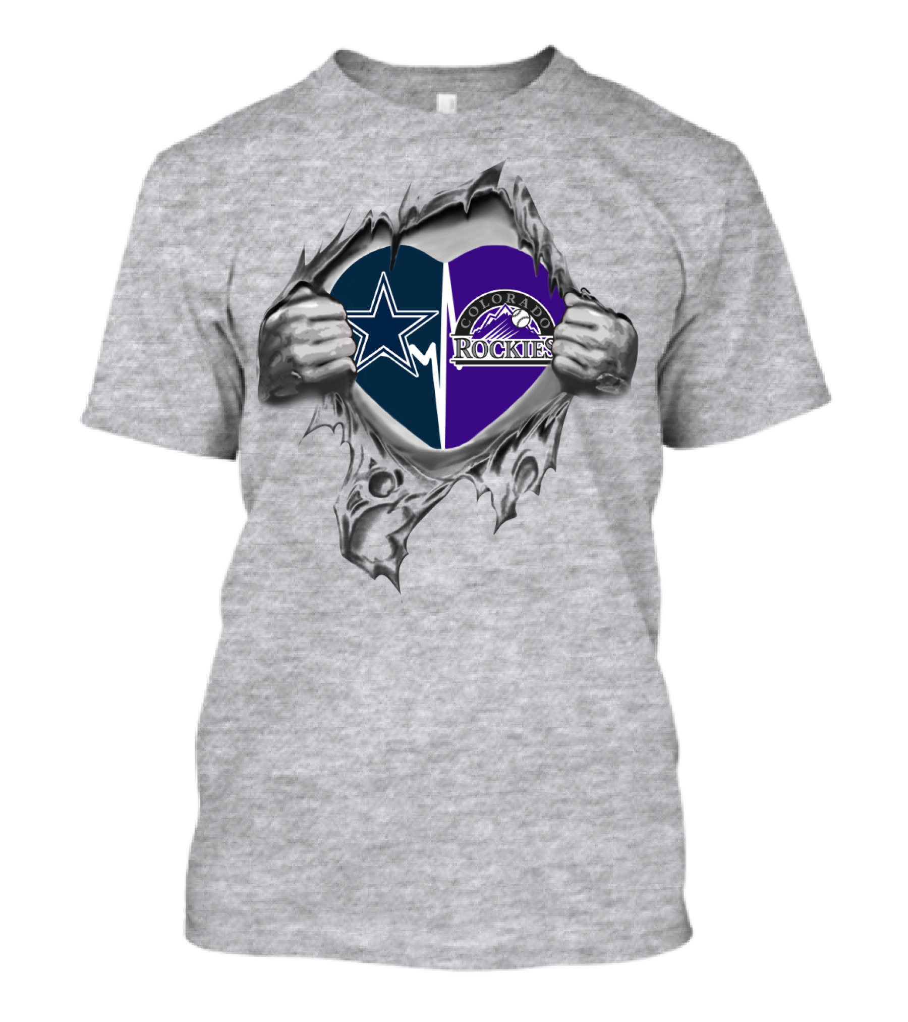 Cowboys Rockies Heart With Star And Mountain T-Shirt