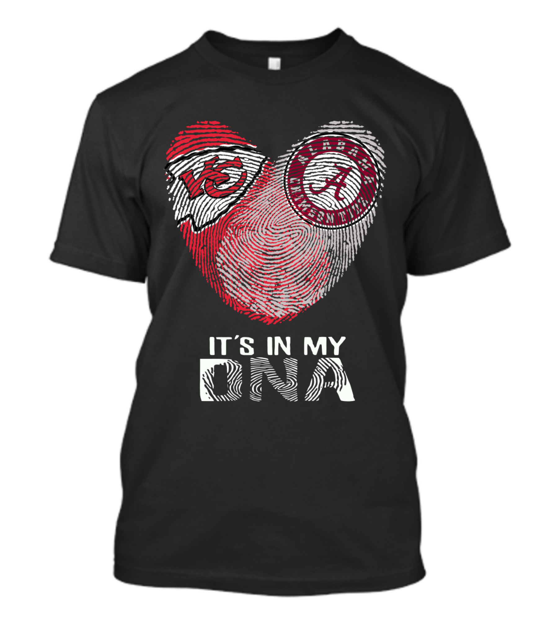Chiefs Alabama It's In My Dna Fingerprint Heart T-Shirt