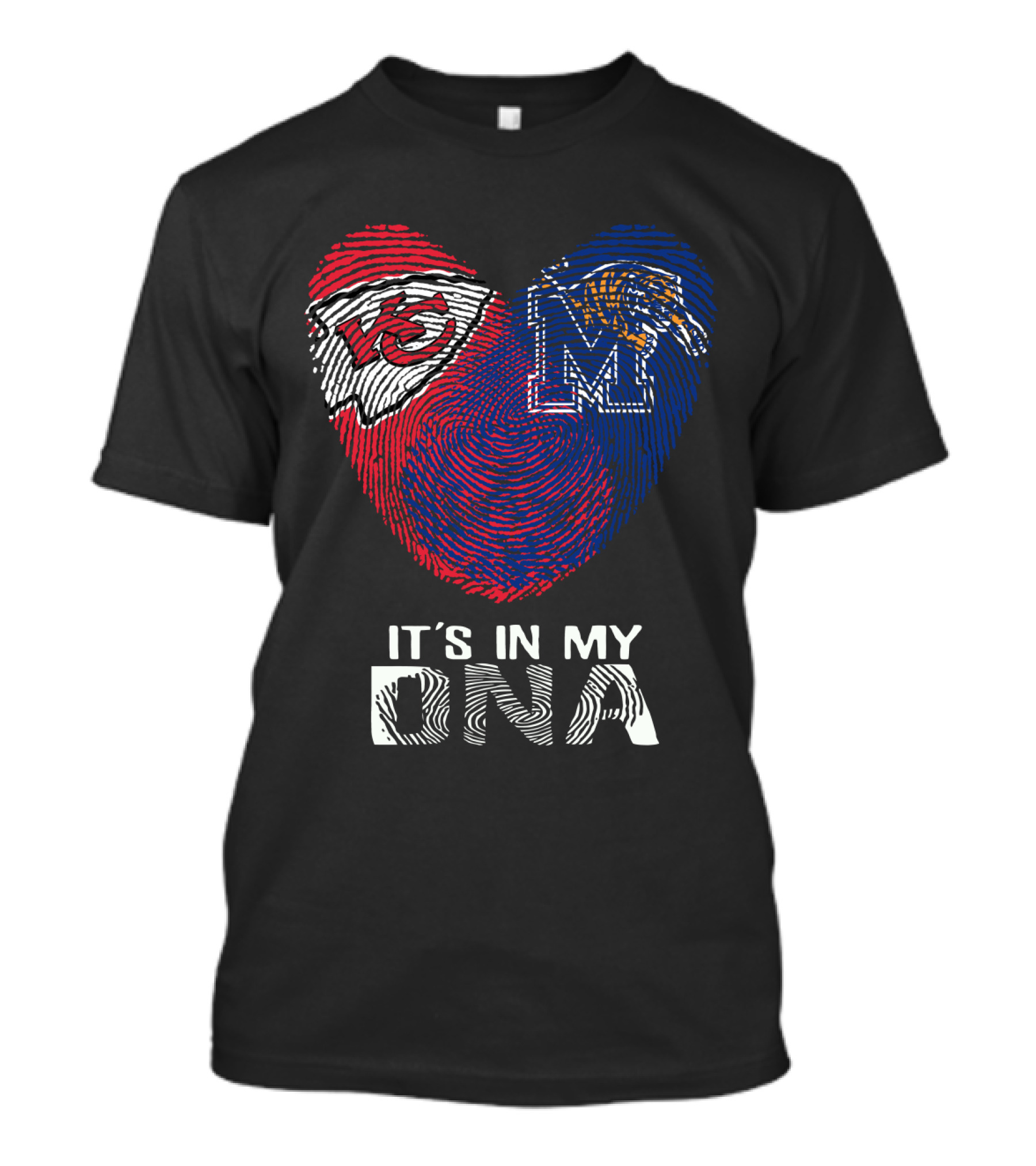 Chiefs Memphis It's In My DNA Heart Fingerprint T-Shirt
