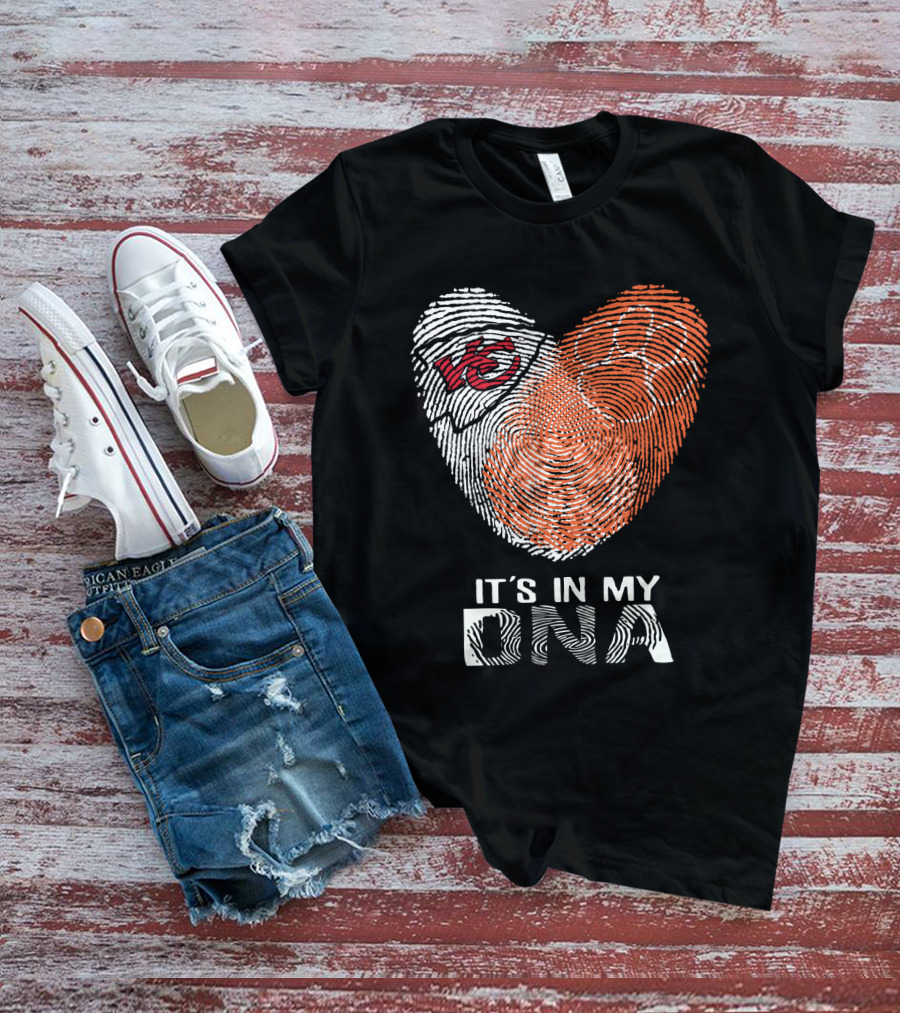 Chiefs Clemson Tigers It's In My DNA Fingerprint Heart T-Shirt