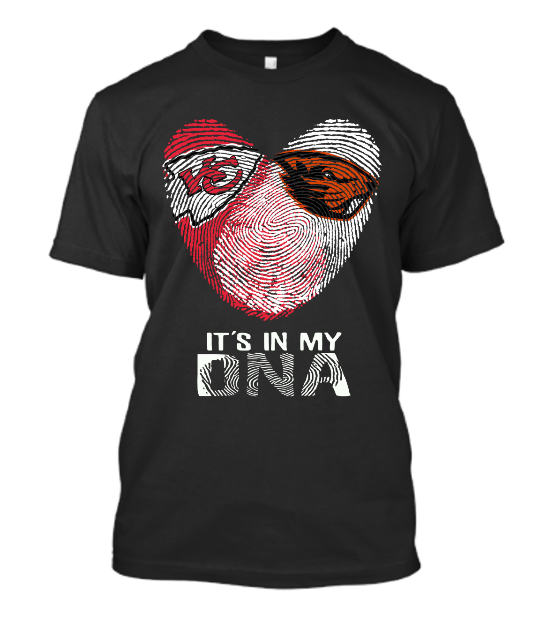 Chiefs Beavers It's In My DNA Heart Fingerprint T-Shirt