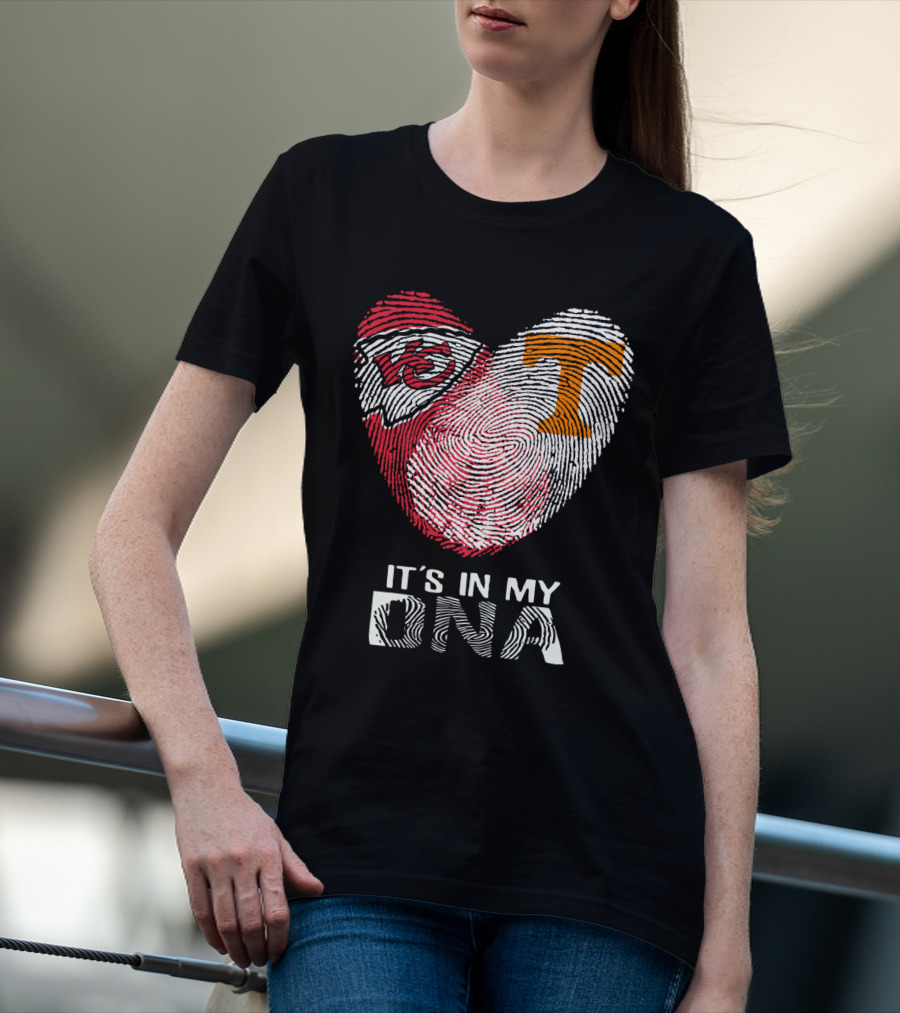 Chiefs Tennessee It's In My DNA Heart Fingerprint T-Shirt