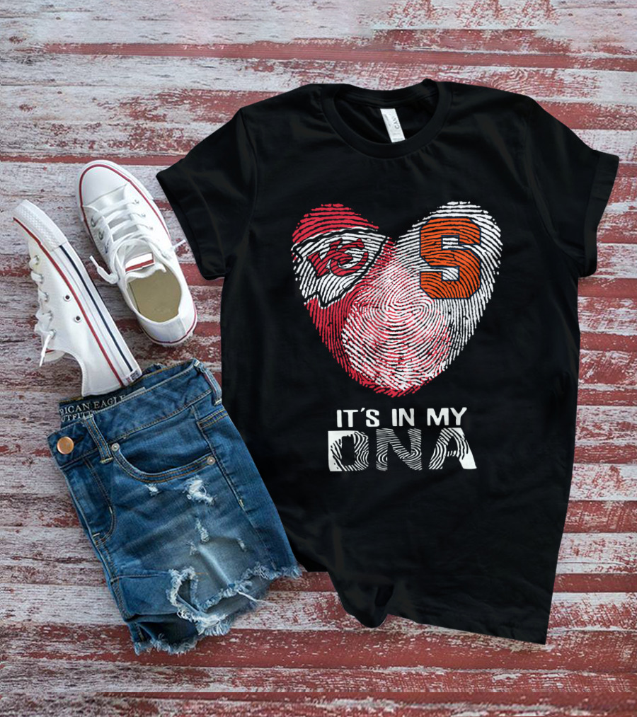 Chiefs Syracuse It's In My Dna Fingerprint Heart T-Shirt