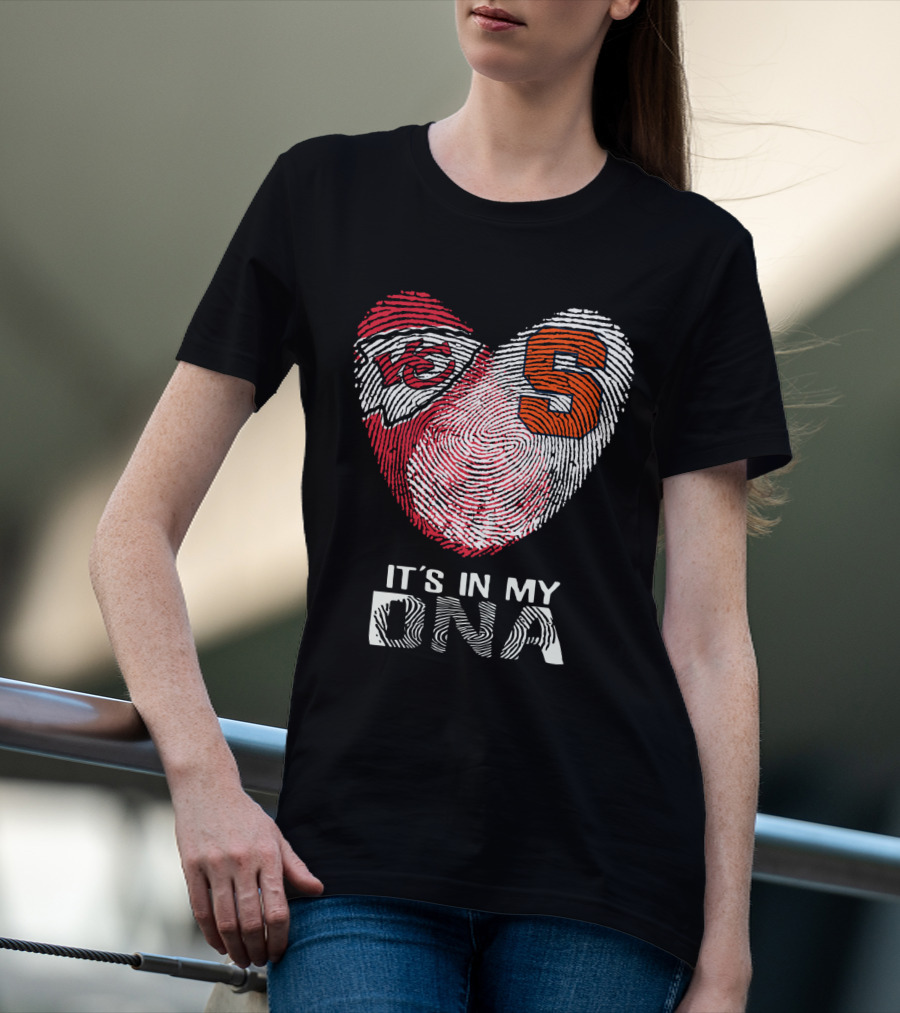 Chiefs Syracuse It's In My Dna Fingerprint Heart T-Shirt